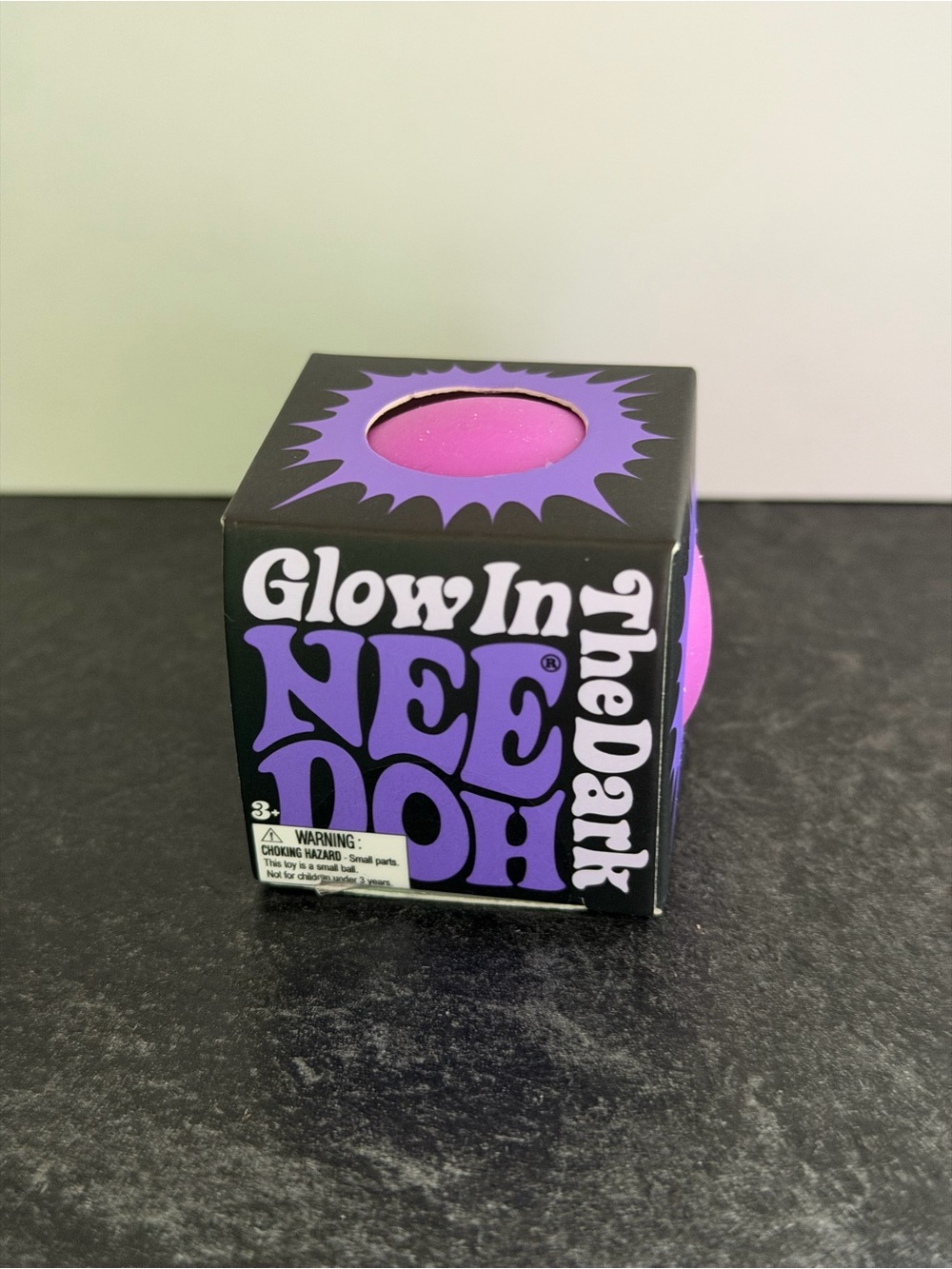 Glow In The Dark NeeDoh Stress Ball - Purple Pink mini size